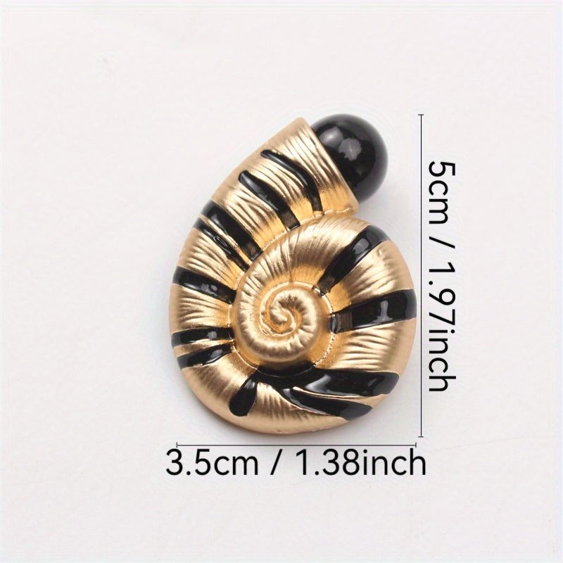 Snail Shell Brooch with Rhinestones Enamel Accent for Outfits and Tops