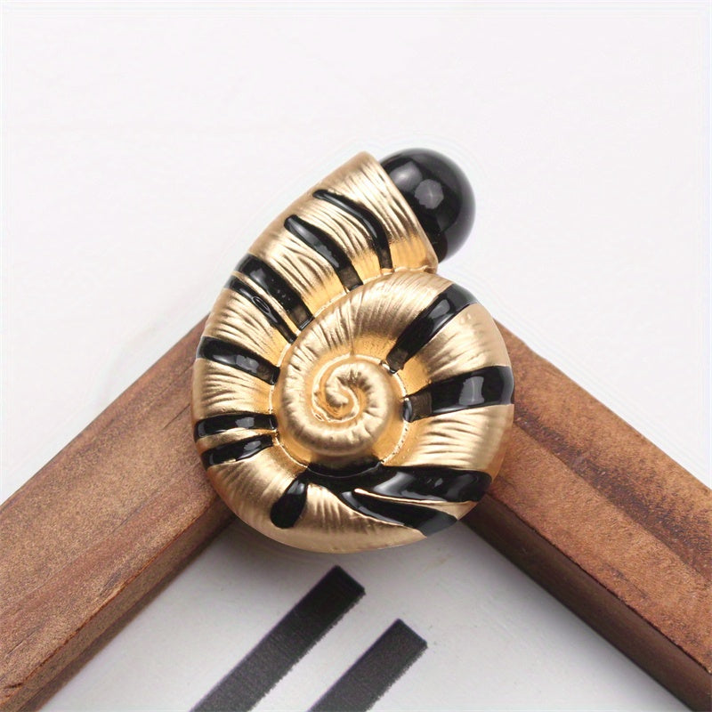 Snail Shell Brooch with Rhinestones Enamel Accent for Outfits and Tops