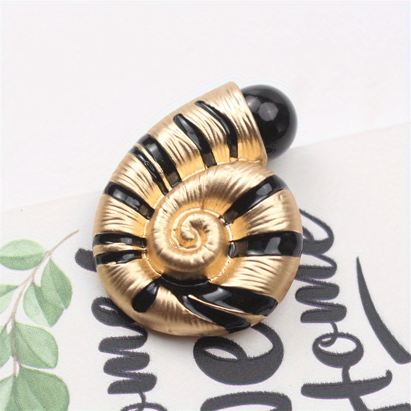 Snail Shell Brooch with Rhinestones Enamel Accent for Outfits and Tops