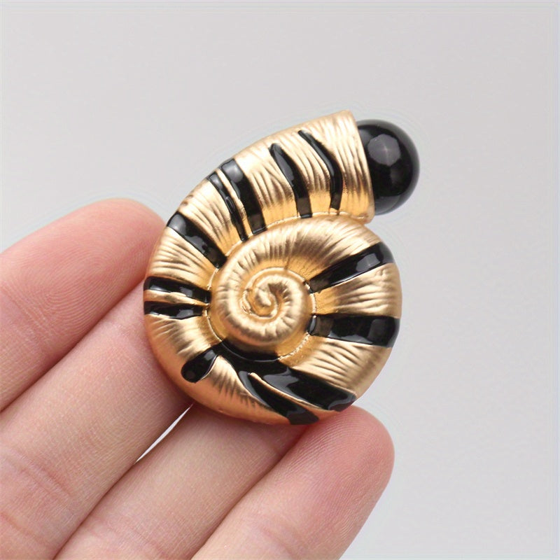 Snail Shell Brooch with Rhinestones Enamel Accent for Outfits and Tops