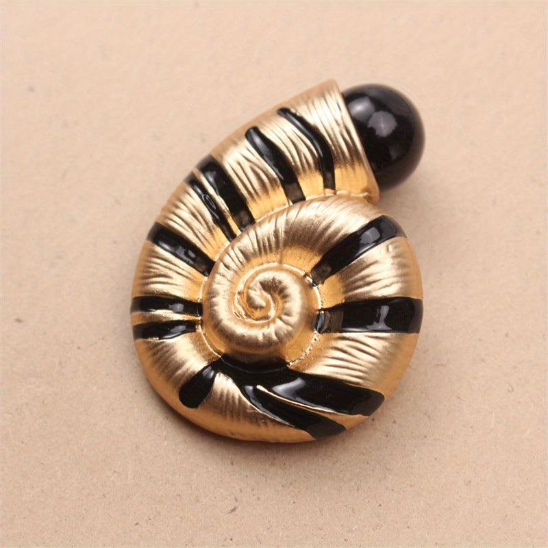 Snail Shell Brooch with Rhinestones Enamel Accent for Outfits and Tops