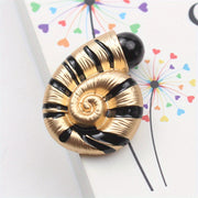 Snail Shell Brooch with Rhinestones Enamel Accent for Outfits and Tops