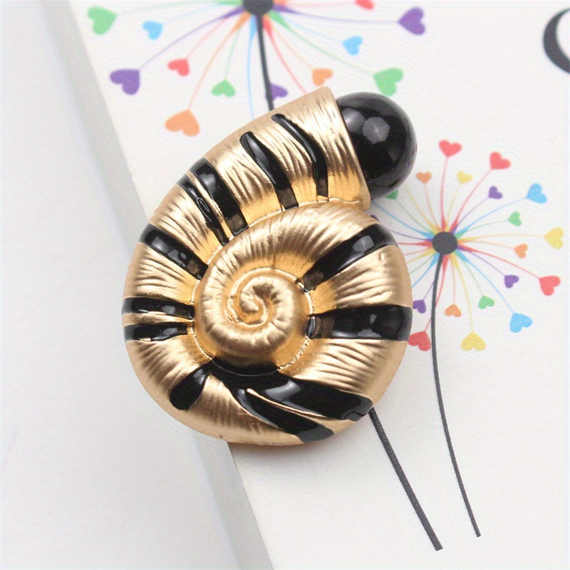 Snail Shell Brooch with Rhinestones Enamel Accent for Outfits and Tops