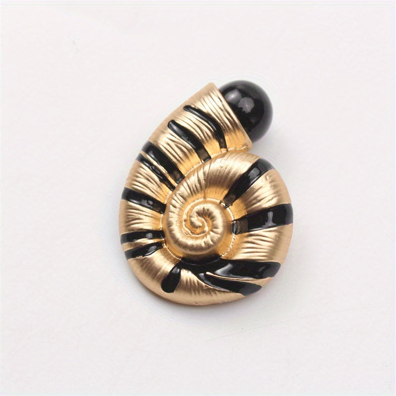 Snail Shell Brooch with Rhinestones Enamel Accent for Outfits and Tops