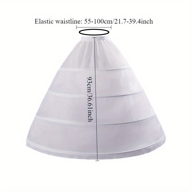 4-Layer Petticoat for Wedding and Performance Dresses Without Tulle Hand Wash Required