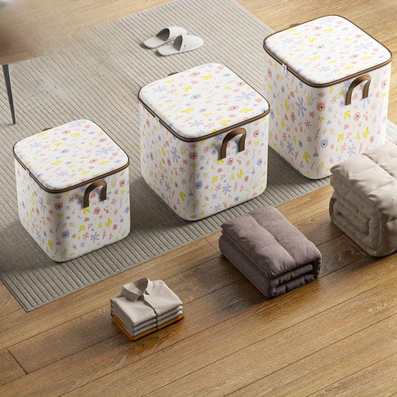 Большая тканевая коробка для хранения с забавным узором для организации гардероба просторный контейнер для одежды, носков и постельных принадлежностей