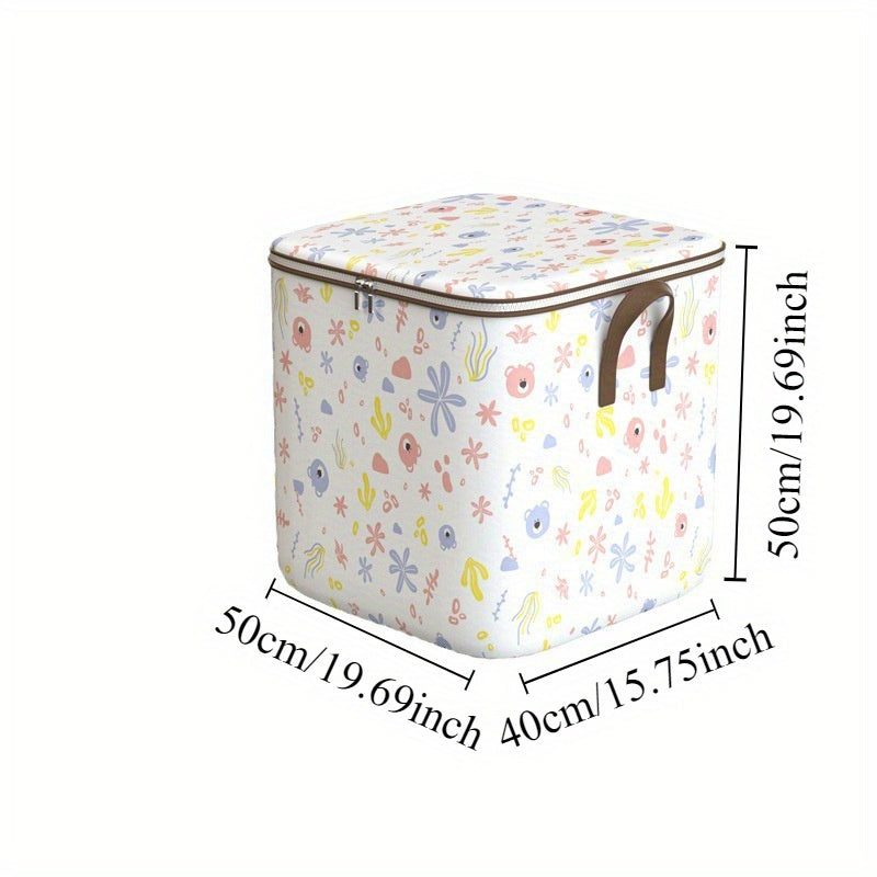 Большая тканевая коробка для хранения с забавным узором для организации гардероба просторный контейнер для одежды, носков и постельных принадлежностей