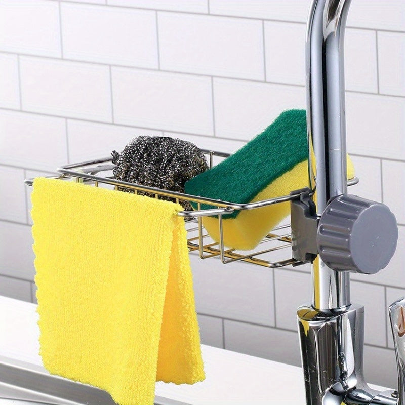 Kitchen Sink Storage Organizer for Sponges and Cloths, Durable Plastic