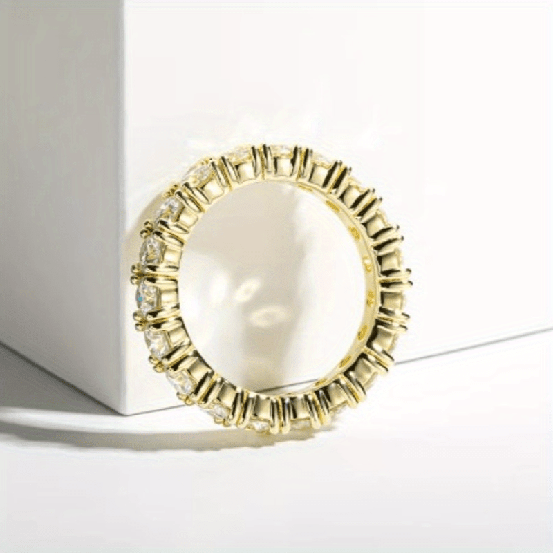 Women's Silver Moissanite Engagement Ring 2.2 Carat Vintage Ethic Diamond Gold Plated