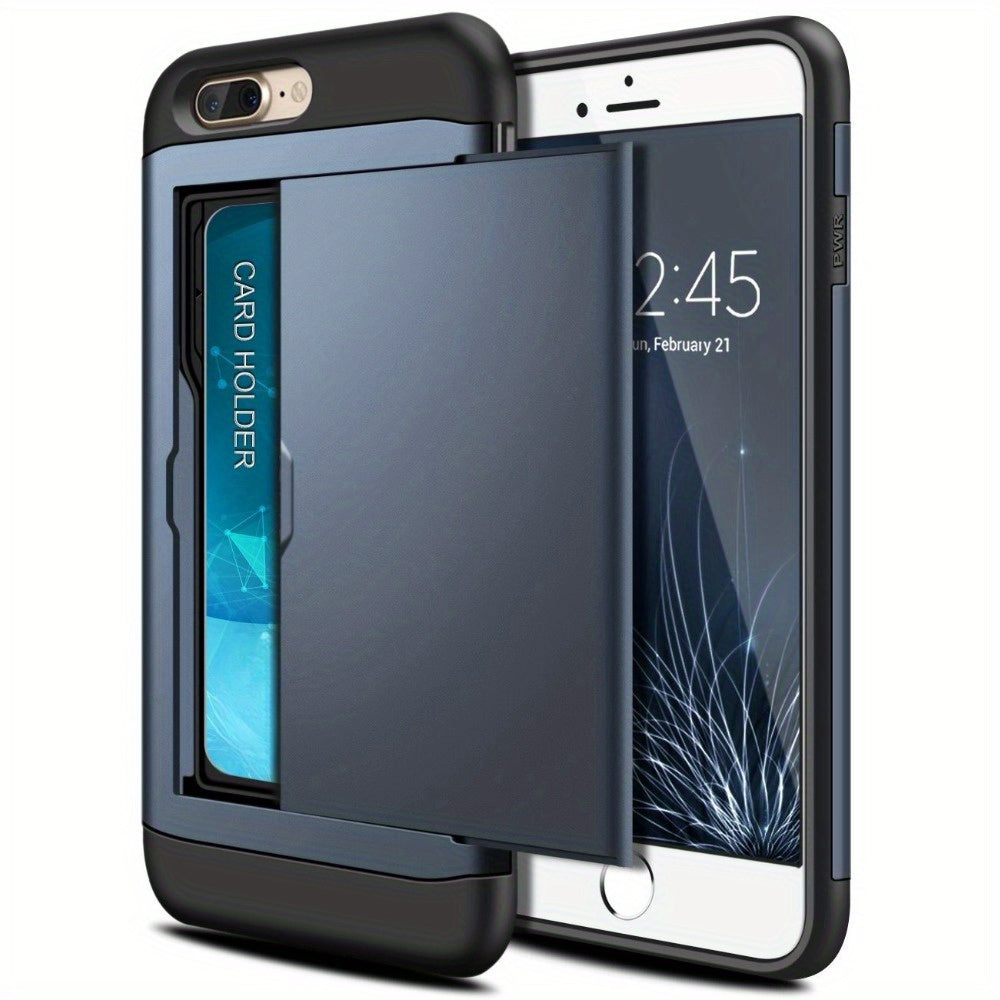 iPhone Wallet Case with Slide Card Slots for Multiple Models Durable Hybrid Armor Cover
