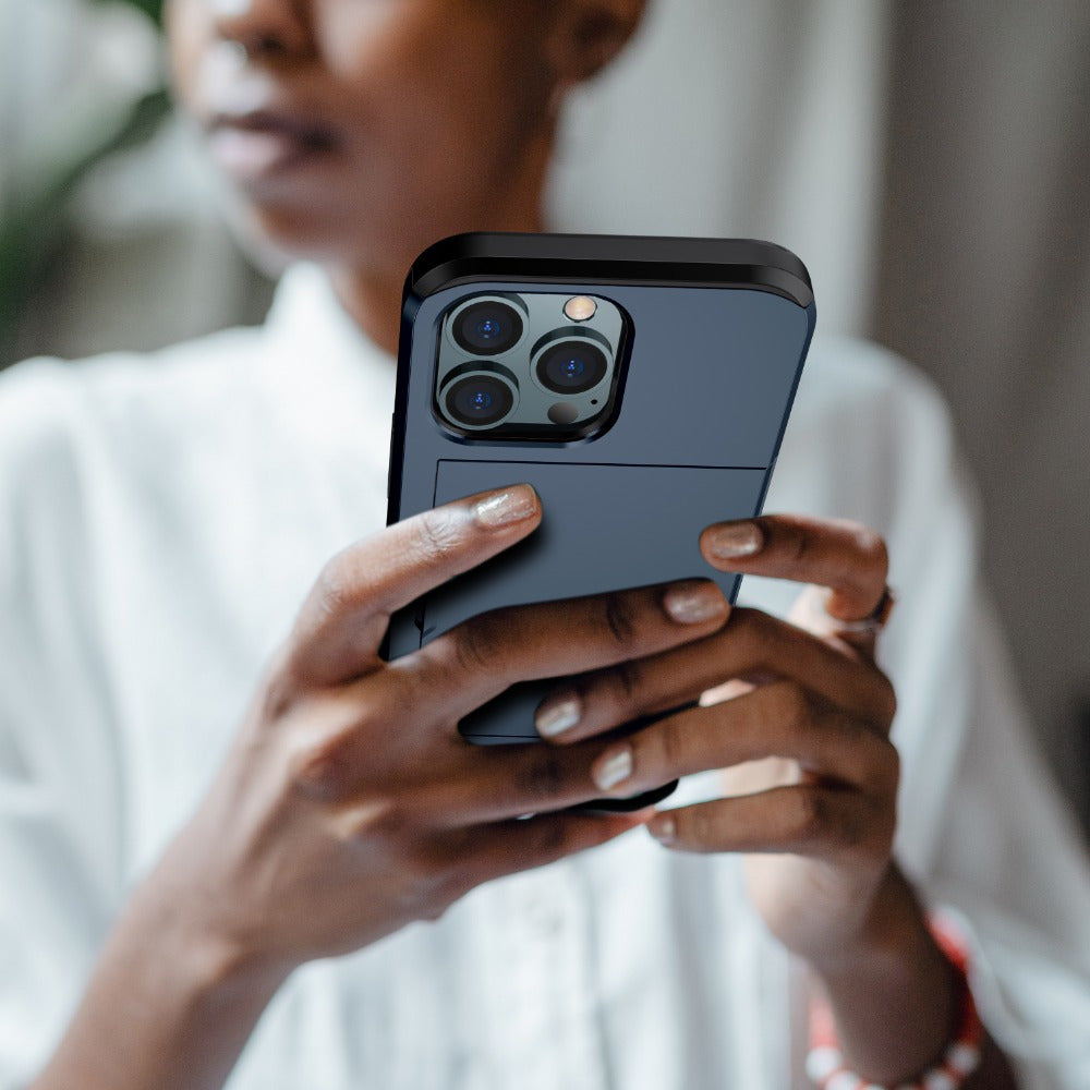 iPhone Wallet Case with Slide Card Slots for Multiple Models Durable Hybrid Armor Cover