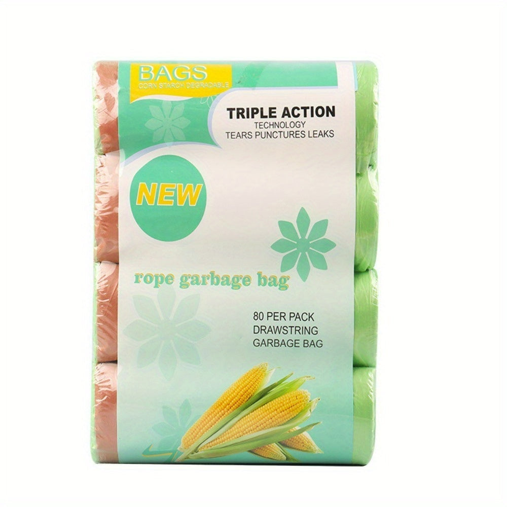 Biodegradable Drawstring Trash Bag Large Multi-Color Thick Material for Kitchen Bathroom Bedroom