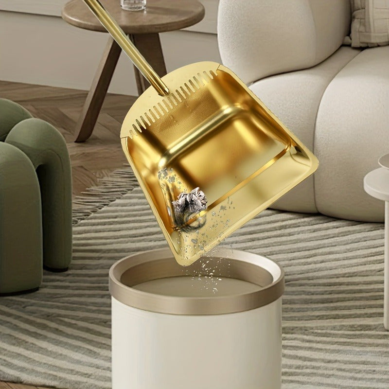 2 ta zanglamas po'latdan yasalgan supurgi va axlat qutisi to'plami - Har qanday xonada oson tozalash uchun mustahkam, 92.48 sm uzun tutqich - Yashash xonasi, yotoqxona, hammom, oshxona, patio uchun qattiq yuzalar uchun mukammal