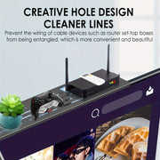 TV Top Shelf Stand for Monitor and Router, Sturdy Metal, Space-Saving Black