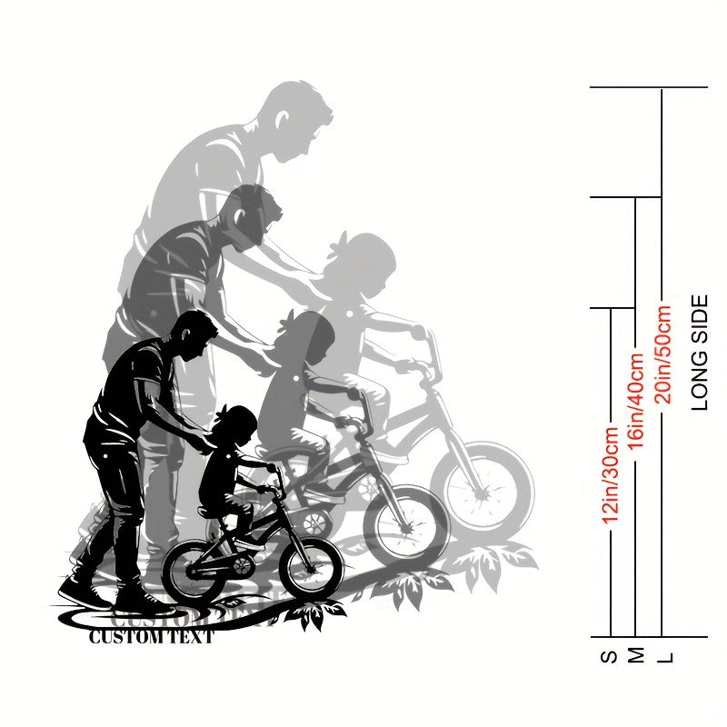 Black Metal Wall Art for Father's Cycling Lesson Bedroom Decor Simple Installation