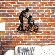 Black Metal Wall Art for Father's Cycling Lesson Bedroom Decor Simple Installation