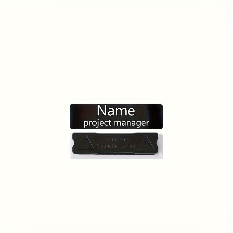 Personalized Engraved Name Badge Magnet with Custom Label or Pin