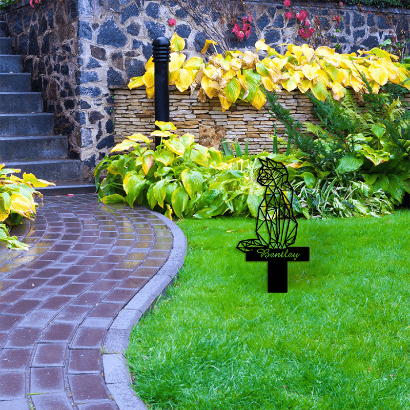 Black Metal Cat Memorial Stake for Garden Personalized Pet Loss Gift 14+