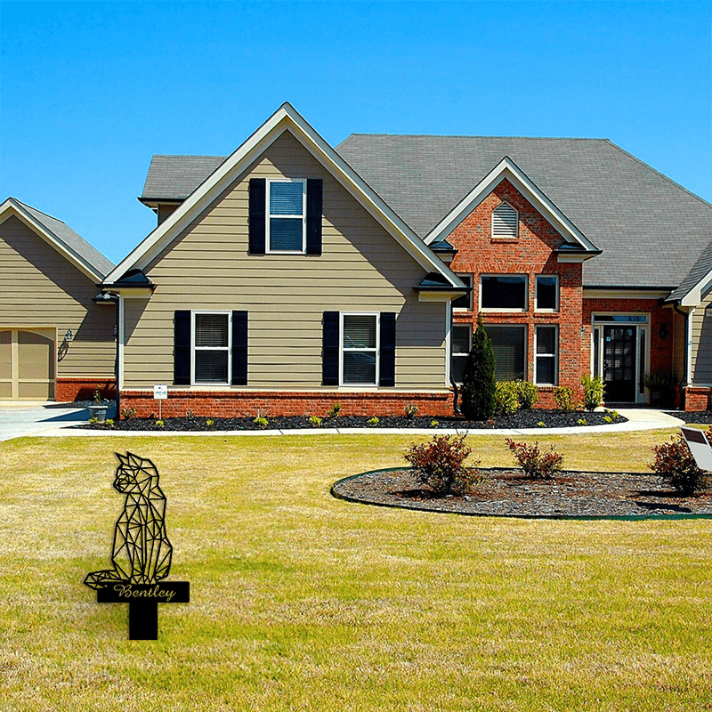 Black Metal Cat Memorial Stake for Garden Personalized Pet Loss Gift 14+