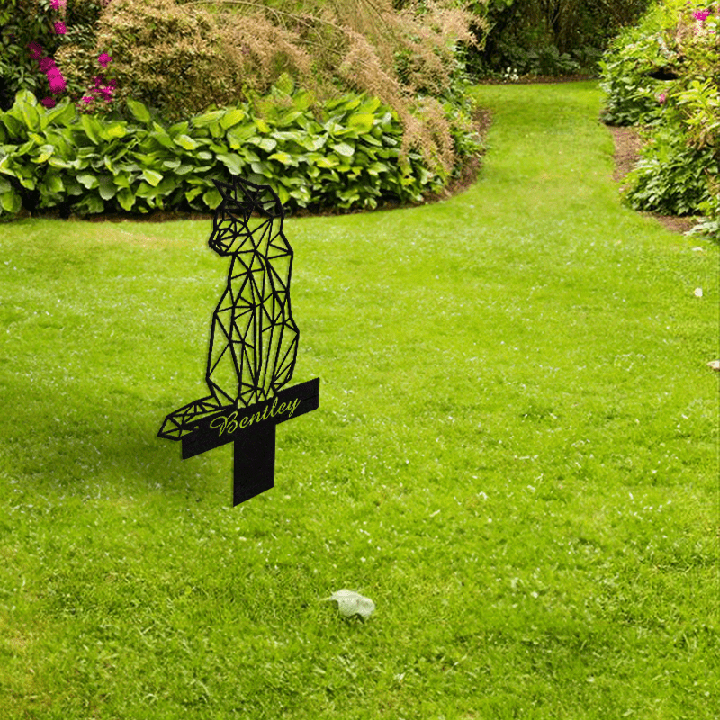 Black Metal Cat Memorial Stake for Garden Personalized Pet Loss Gift 14+