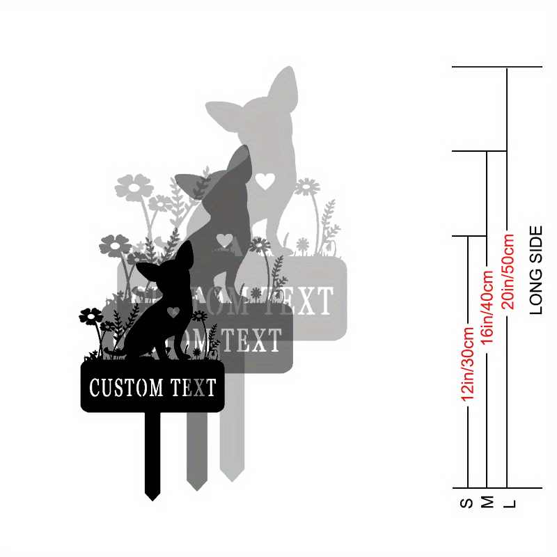 Engraved Dog Cat Memorial Garden Stake Personalized Metal Pet Tribute Outdoor Sympathy Gift Black