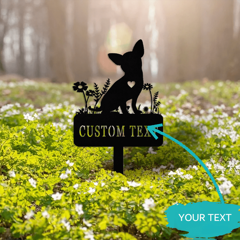 Engraved Dog Cat Memorial Garden Stake Personalized Metal Pet Tribute Outdoor Sympathy Gift Black