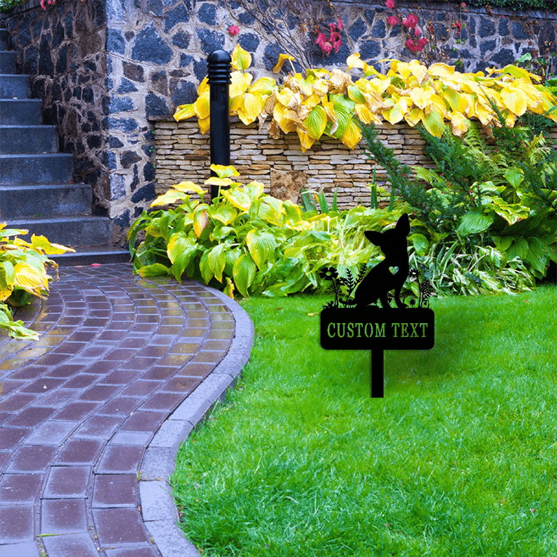 Engraved Dog Cat Memorial Garden Stake Personalized Metal Pet Tribute Outdoor Sympathy Gift Black