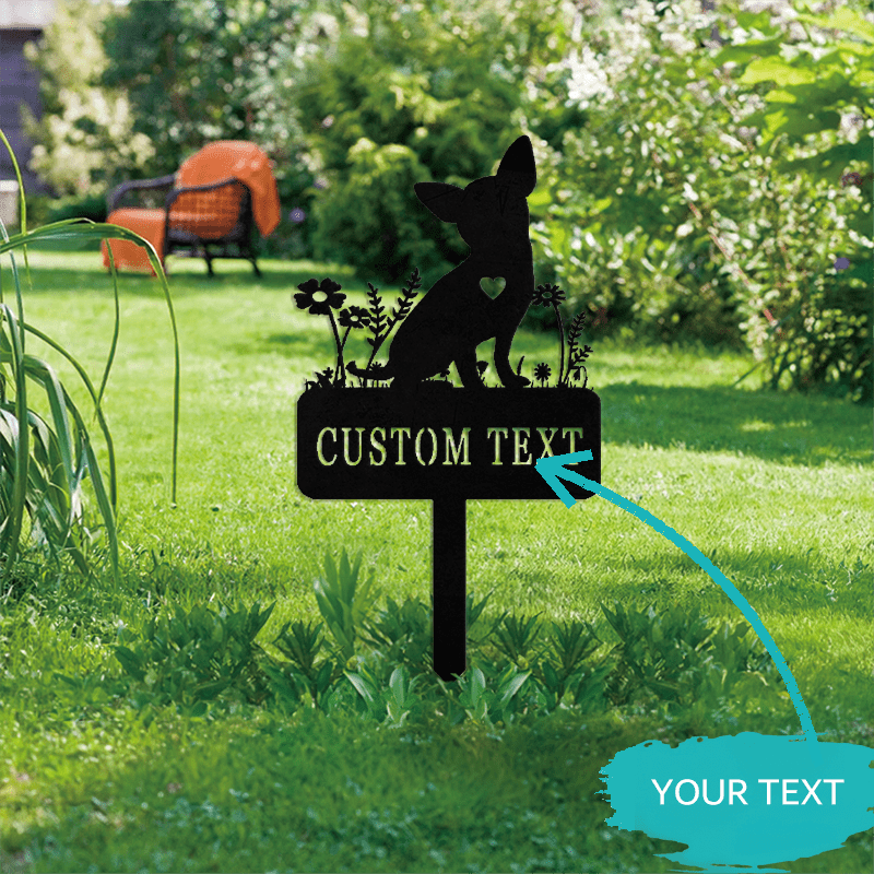 Engraved Dog Cat Memorial Garden Stake Personalized Metal Pet Tribute Outdoor Sympathy Gift Black