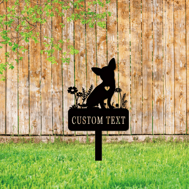Engraved Dog Cat Memorial Garden Stake Personalized Metal Pet Tribute Outdoor Sympathy Gift Black