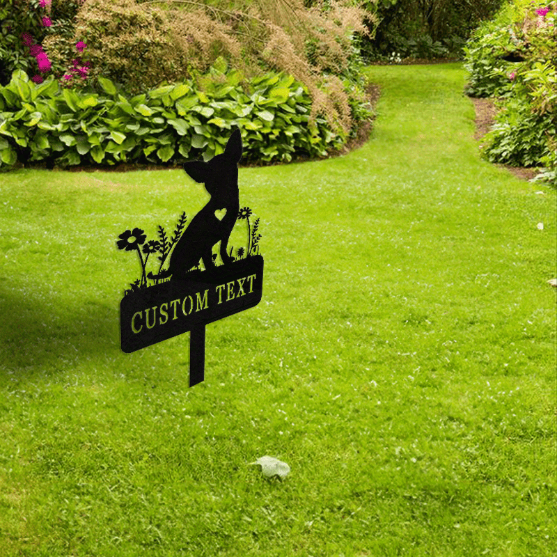 Engraved Dog Cat Memorial Garden Stake Personalized Metal Pet Tribute Outdoor Sympathy Gift Black