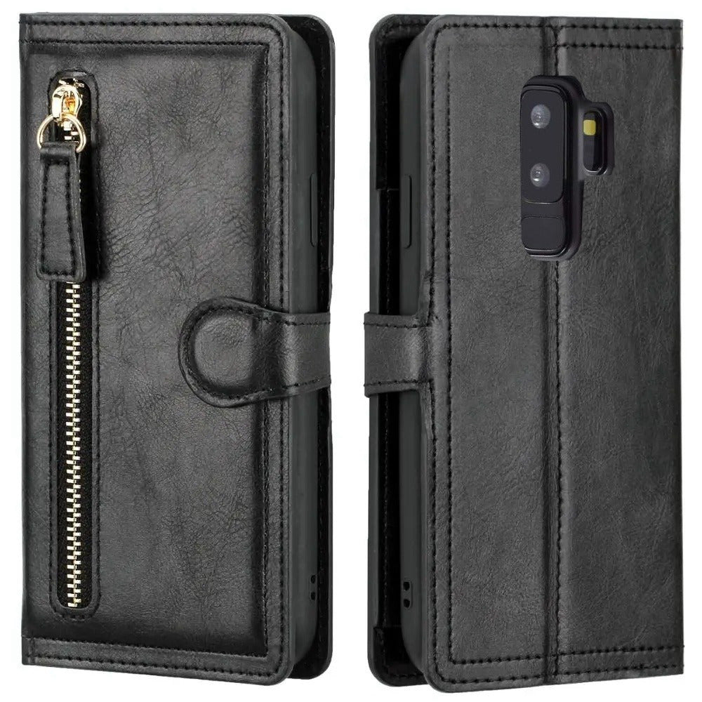 Кошелек-кейс из искусственной кожи с застежкой-молнией для Samsung Galaxy S24 Ultra, S23 Plus, S22, S21, S20 Fe, S10, S9, S8, Note 20 Ultra, 10 Plus, 9, держатель карт, карман для наличных