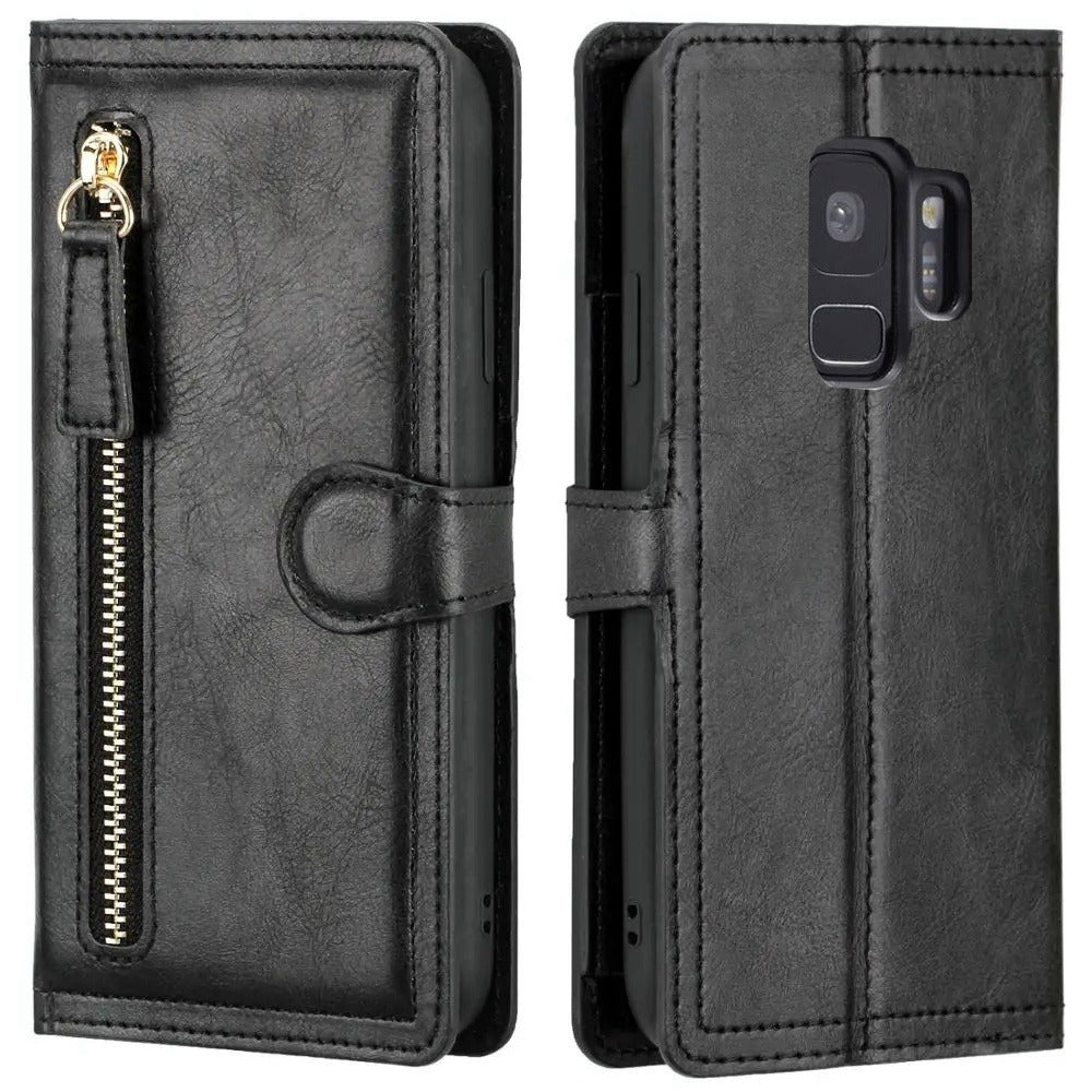 Кошелек-кейс из искусственной кожи с застежкой-молнией для Samsung Galaxy S24 Ultra, S23 Plus, S22, S21, S20 Fe, S10, S9, S8, Note 20 Ultra, 10 Plus, 9, держатель карт, карман для наличных