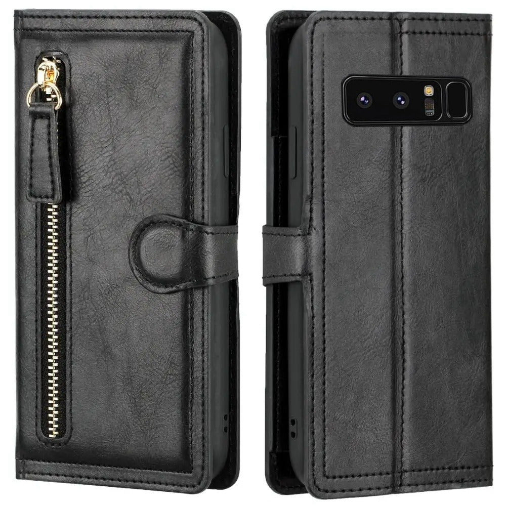 Кошелек-кейс из искусственной кожи с застежкой-молнией для Samsung Galaxy S24 Ultra, S23 Plus, S22, S21, S20 Fe, S10, S9, S8, Note 20 Ultra, 10 Plus, 9, держатель карт, карман для наличных