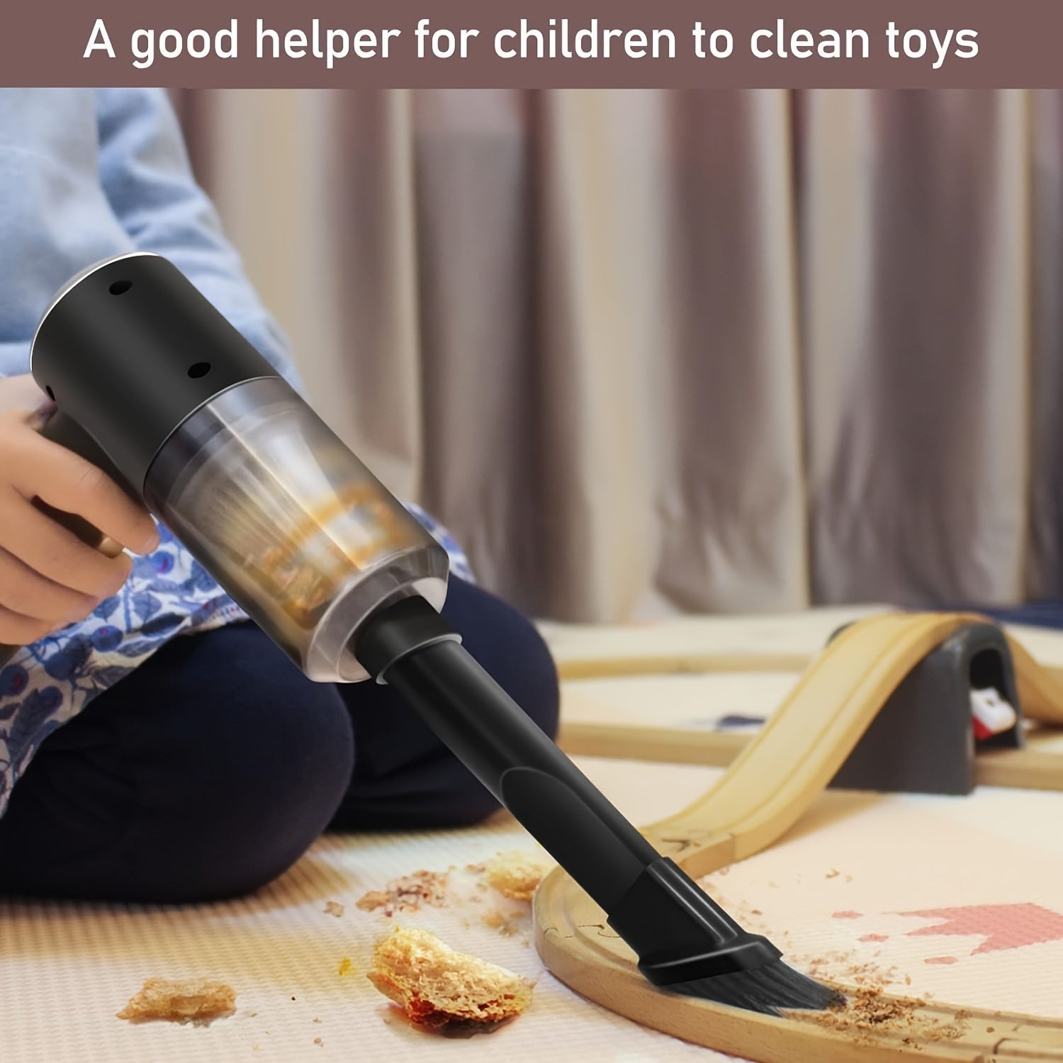 Kabelsiz portativ qo‘l cho‘ntak tozalash qurilmasi, kuchli tortish va qayta zaryadlash mumkin batareya bilan