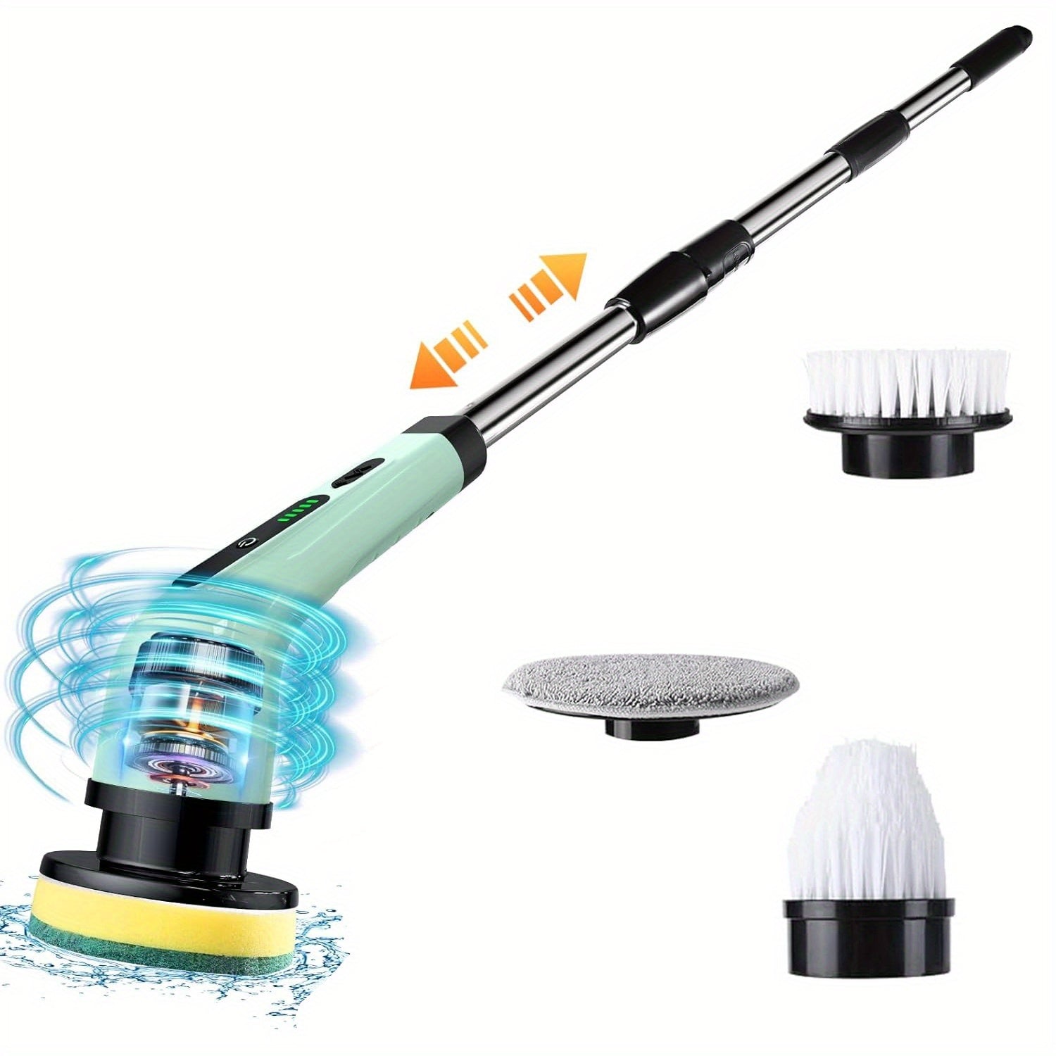 Elektr tozalash cho'tkasi - Ko'p funksiyali. USB orqali zaryadlanadigan, uzun tutqichi va tortiladigan dizayni bilan oshxona, hammom va avtomobil uchun. 1800mAh litiy batareyali ikki maqsadli tozalovchi.