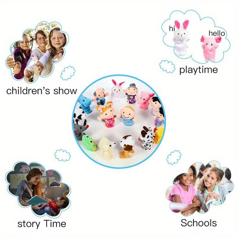 Plush Toy Set of Cartoon Animal Family for Kids Age 0+ Polyester Mixed Color