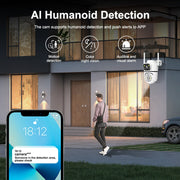 Ikki linzali xavfsizlik kamerası 2MP WiFi ichki tashqi inson aniqlash kechqurun ko'rish