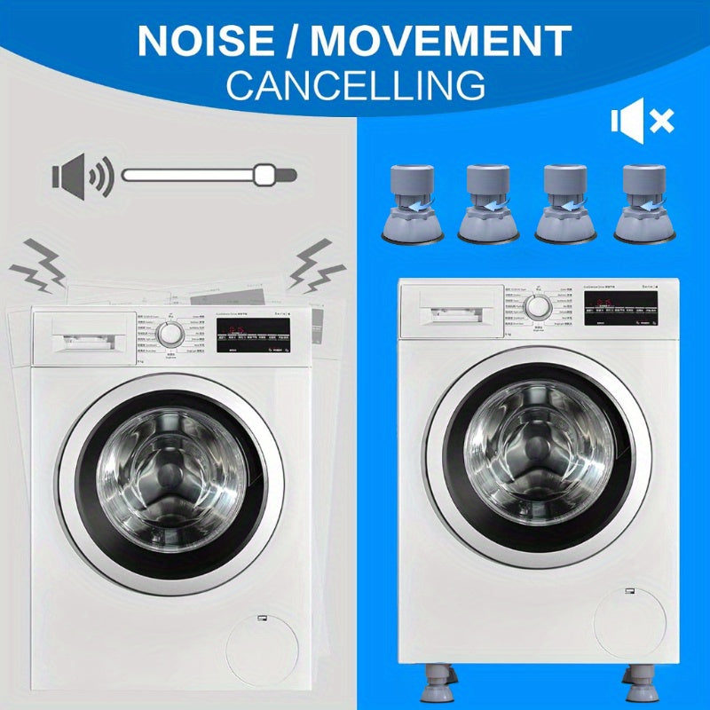 4-Pack Adjustable Appliance Feet Moisture-Proof Plastic Anti-Vibration Base