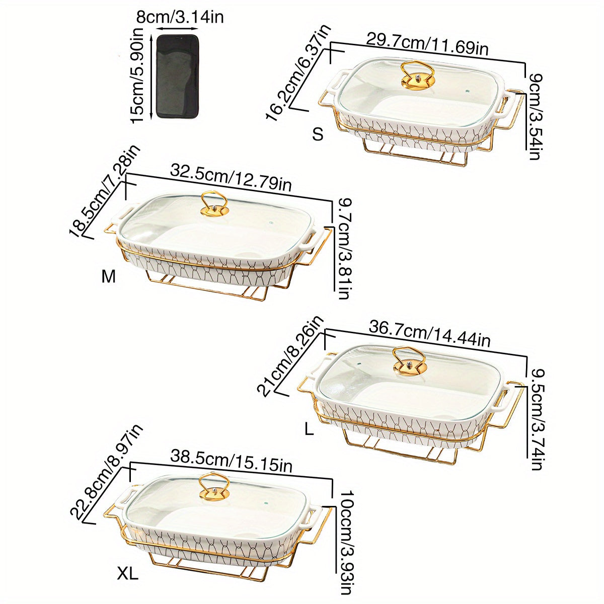 Qopqog'li keramika stokpot 1ta, oltin rangli chekka, sho'rva, sho'rva va qovurilgan idishlar uchun