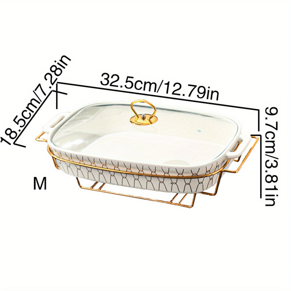 Qopqog'li keramika stokpot 1ta, oltin rangli chekka, sho'rva, sho'rva va qovurilgan idishlar uchun
