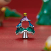 Women's Silver Bracelet with Colorful Bead Pendant Christmas Tree for Daily Wear