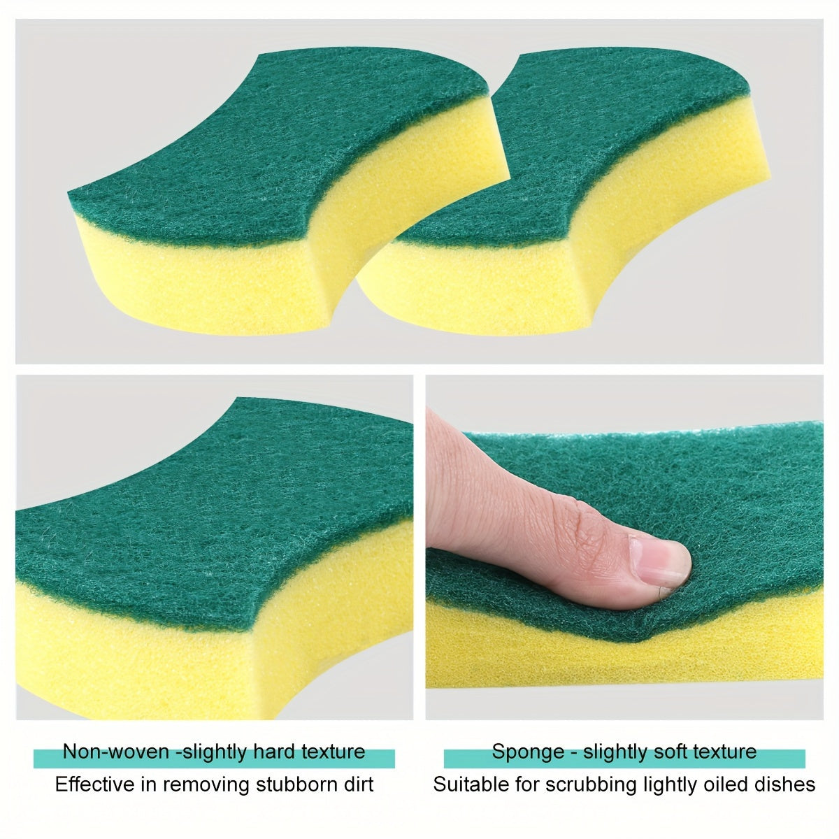 Set of 10/12/24 Kitchen Cleaning Sponges with Double-Sided Scrubbing Pads