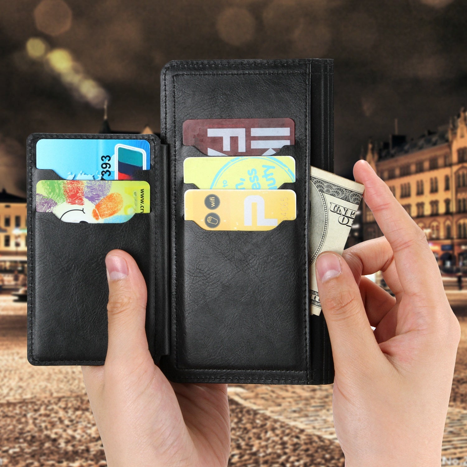 Faux Leather Zipper Wallet Case for Samsung Galaxy S24 Ultra S23 Plus S22 S21 S20 Fe S10 S9 S8 Note 20 Ultra 10 Plus 9 Card Holder Cash Pocket