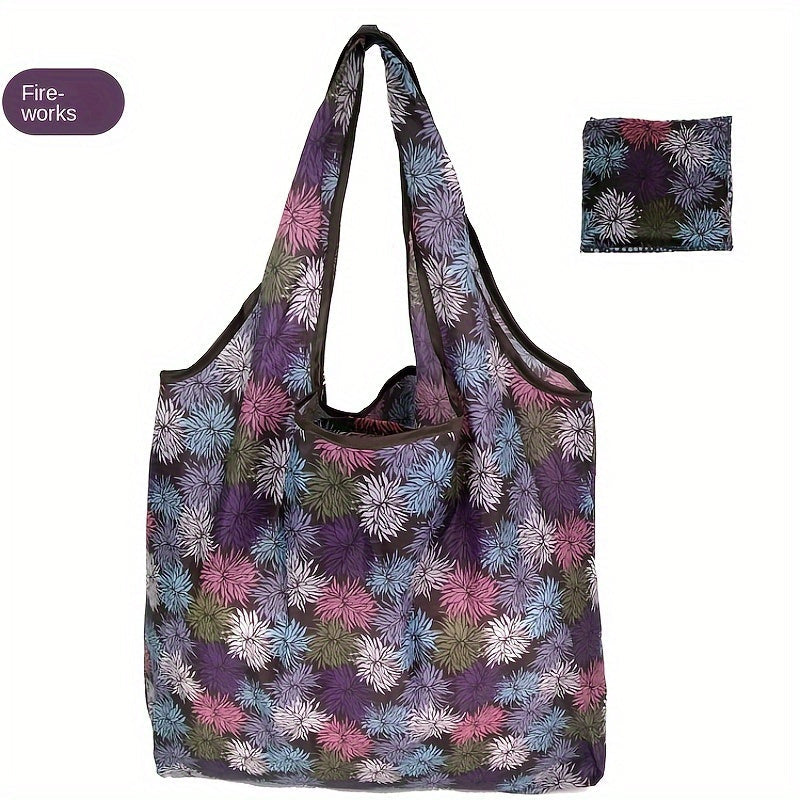 Poliester xarid sumkasi: Mustahkam, egiluvchan, yengil va ko'chma to'plam, oziq-ovqat xarid qilish va saqlash uchun to'rtburchak shaklida.