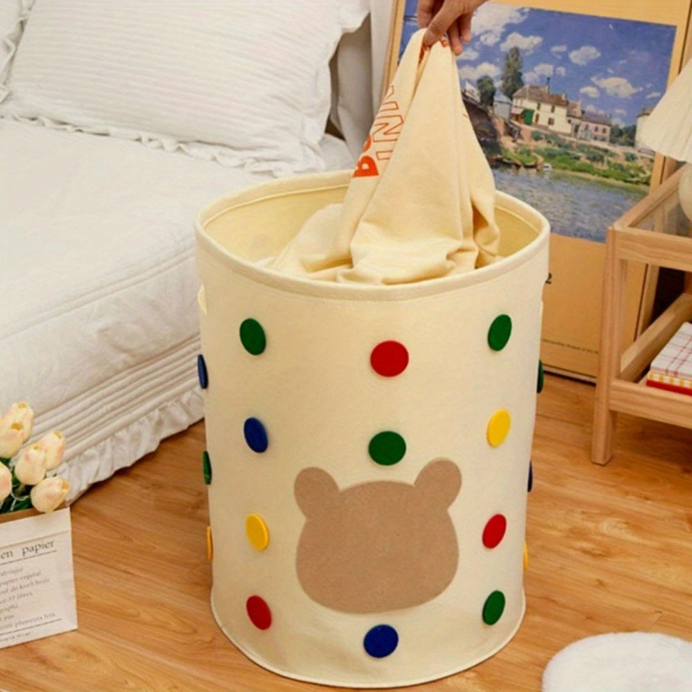 Folding Laundry Hamper with Animal Print Design Multi-Purpose Storage Basket for Clothes Toys Shoes