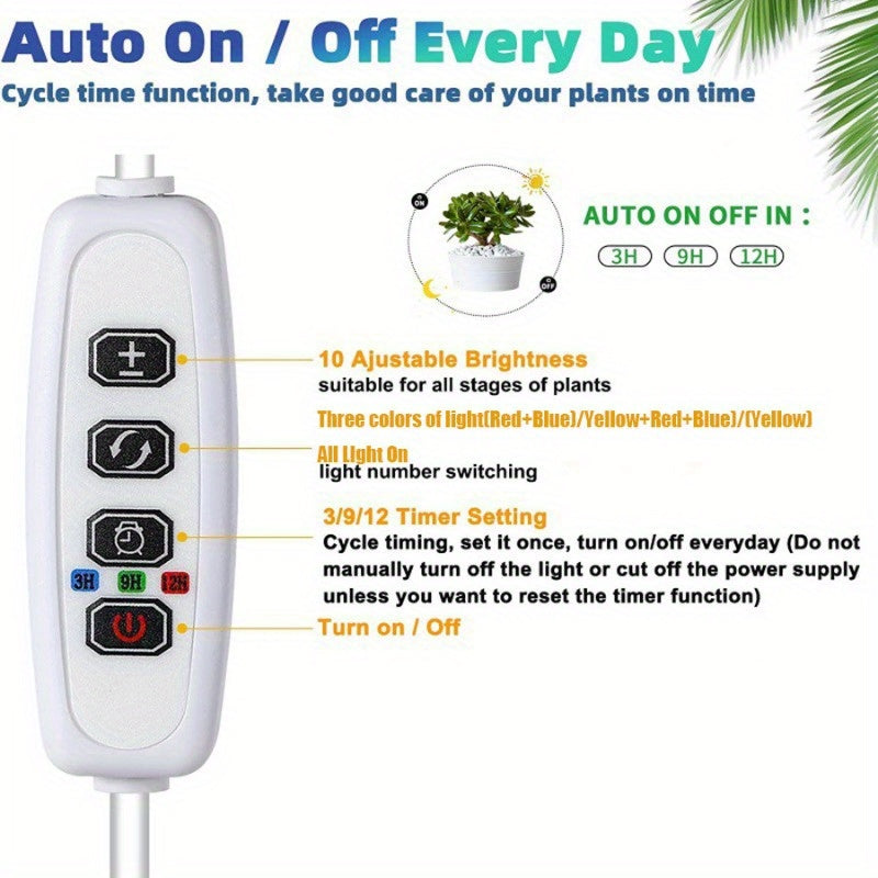 70 ta to'liq spektrli LED bilan sozlanadigan LED o'simliklar uchun yoritgich, USB bilan quvvatlanadi, avtomatik taymer, balandligi 45.72 sm gacha sozlanadi, ichki bog'dorchilik uchun