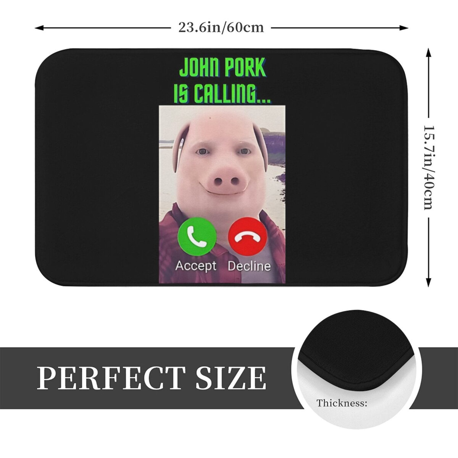 Коврик для ванной «Веселый звонок» от Джона Порка — нескользящий, легко чистящийся полиэстеровый коврик для забавного домашнего декора, идеальный рождественский подарок, коврики для ванной с юмором