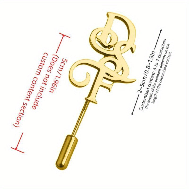 Personalized Custom Name Brooch Lapel Pin for Grooms Men Unisex Gift for Men Fathers Couples Halloween Weddings Christmas Thanksgiving