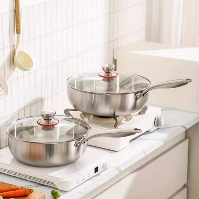 Stainless Steel Soup Pot Non-Stick Single Handle for Hot Milk and Cooking