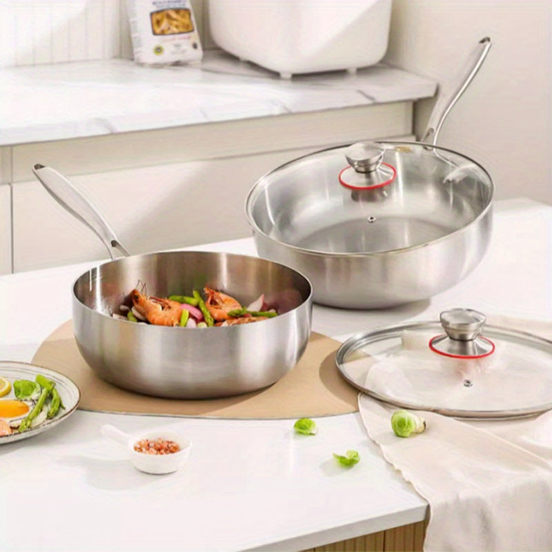 Stainless Steel Soup Pot with Handle for Induction Cooking Non-Stick Durable